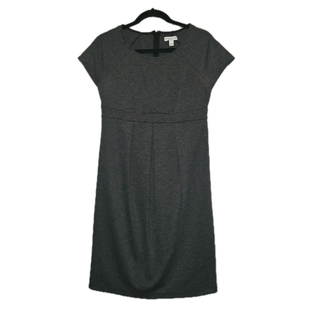 Liz Lange Maternity Classic Dark Gray Dress Gathered Waist XS Comfort Stretch